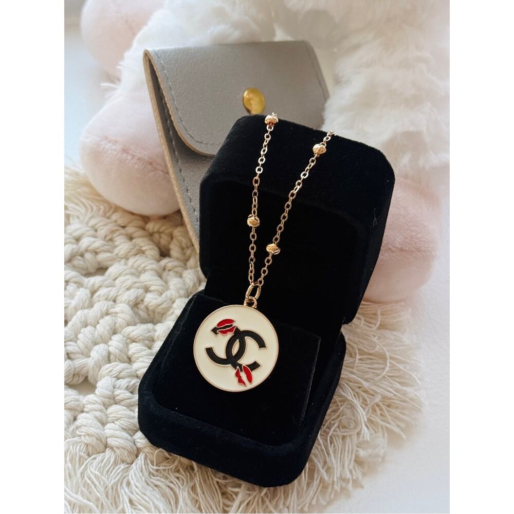 🎁BOGO Sale! Vintage ONLY 1!CHANEL Graphic Upcycled Necklace